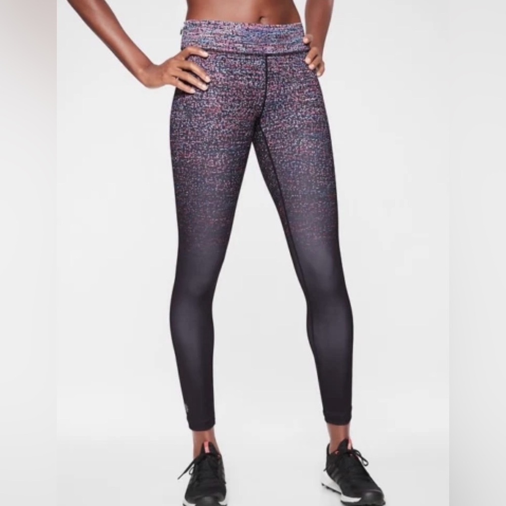 Athleta Contender Dazzle 7/8 Tight Leggings Multicolor Print Athletic Size M